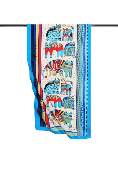 Bursa İpek Turquoise Mint Patterned Silky Scarf