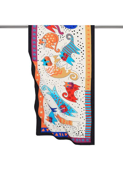 Bursa İpek Turquoise Beige Patterned Silky Scarf