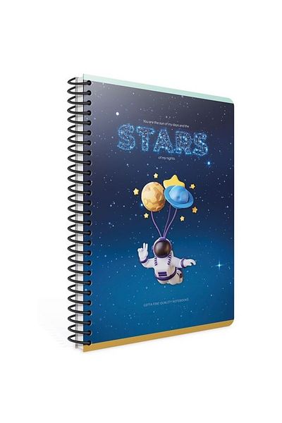 Gıpta Stars A4 Cardboard Cover Spiral Notebook Checked 80 Yp 6186