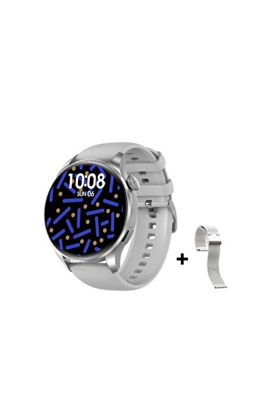 Şıktek Gt3 Mini 38 Mm Smart Watch Kadın Akıllı Saati-beyaz Yuvarlak Kadın Saa...