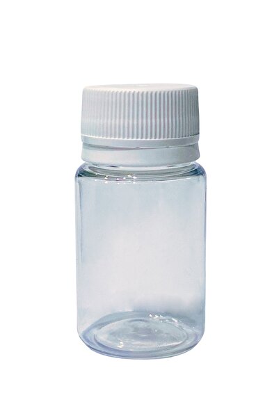 Güvenç Ambalaj 100 Adet - 50ml - Plastik Boş Şeffaf Şişe Kilitli Kapaklı
