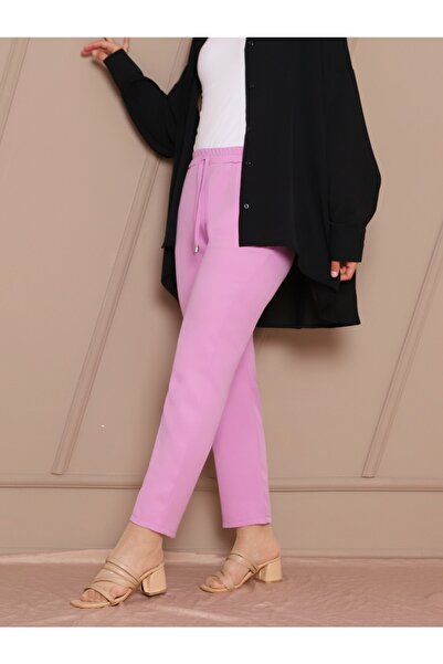 ZUMRAGİYİM Elastic Waist Pocket Lace Up Trousers