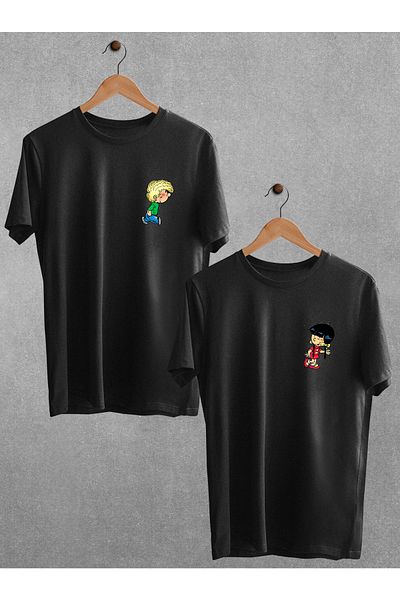 Pear Wear Cedric Chen Printed Lover Couple T-shirt Μαύρο Oversize Lover T-shirt