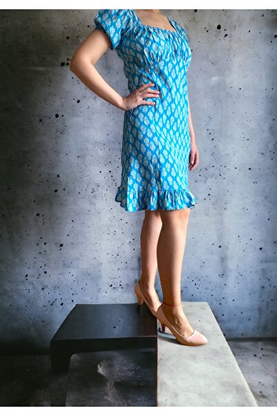 BEBE PLUS Turquoise Back Detailed Dress