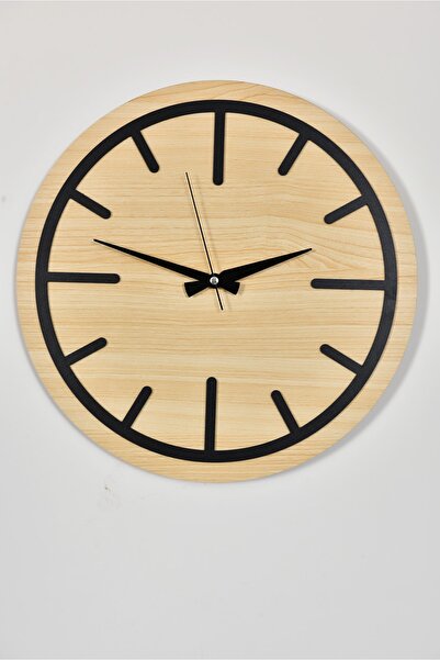 M&H Quality Ceas de perete decorativ modern din lemn (ceas silențios)