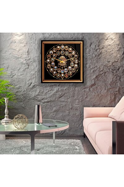 EMYA HOME Osmanlı Padişahları Cam Saat - 60 Cm