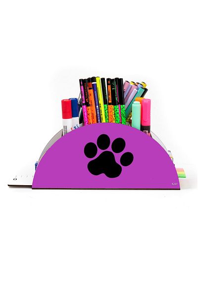 kutuTR Wooden Vip Pati Series Rainbow Ruled Desktop Pen Holder Organizer with Assembled Box