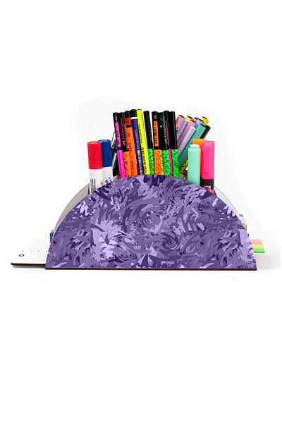 kutuTR Wooden Vip Waves Rainbow Ruled Desktop Pen Holder Organizer Assembled Boxed