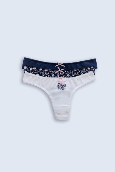 Pierre Cardin Kadın 2702 3'lü Ekonomik Paket Pamuklu Basic String Külot