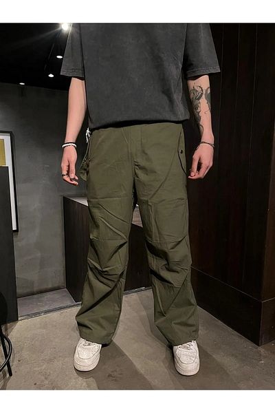 ellevana Parachute Style Baggy Jean Summer Oversize Unisex Trousers