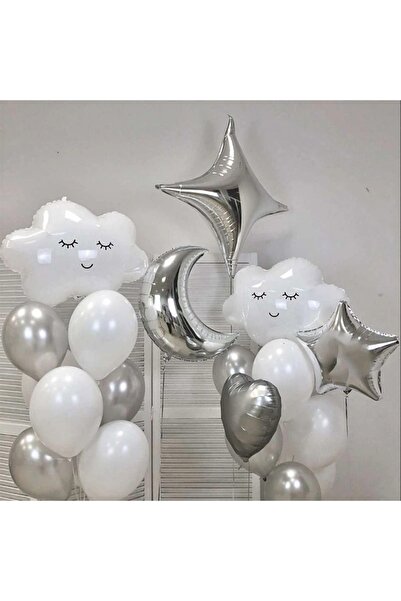 DÜVENCİ TİCARET Çıtıpıtıstore Bulut Ve Yıldız Folyo Balon Set