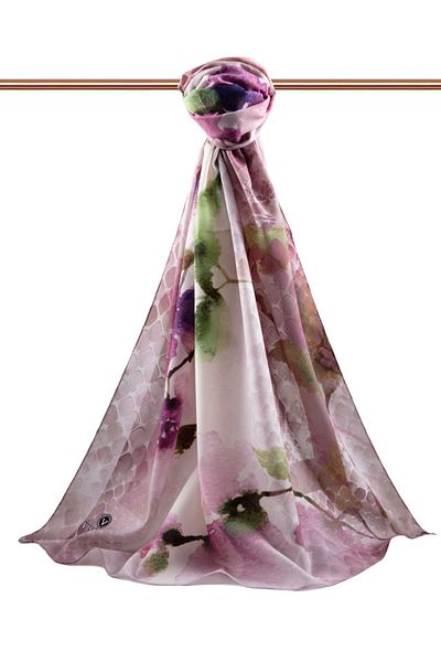 Vissona Γυναικείο σάλι πολυτελείας Medina Silk Dusty Rose-1