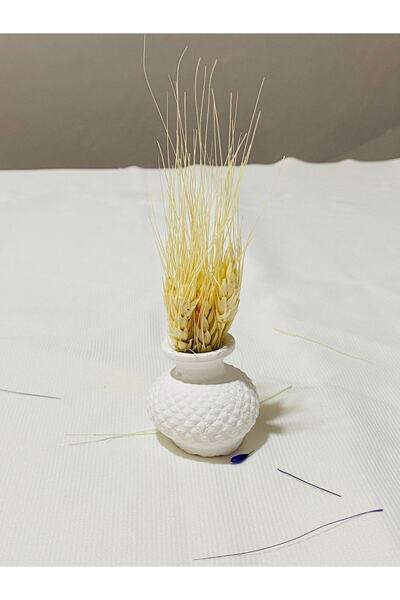 HomeFuture Dekoratif Başak Mini Süs Saksılı Çiçek Süs Yapay Sevgililer Günü B...