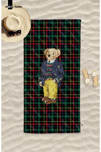 Marte Home منقوشة تيدي بير منشفة الشاطئ