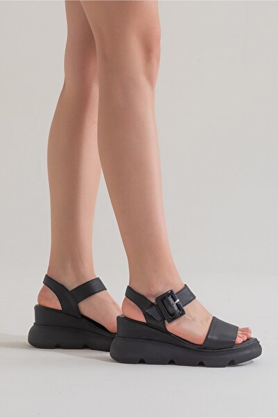 PASSAGE SHOES Women's Skin Genuine Leather Wedge Heeled Sandals 6221