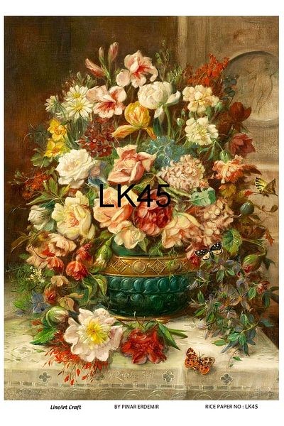 LİNEART Brass Decopage Paper La-lk45
