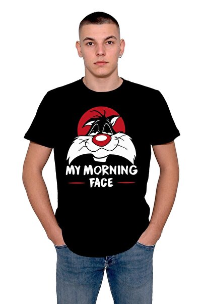 baskwear Unisex majica s motivom mačke Silvestra - Moje jutarnje lice