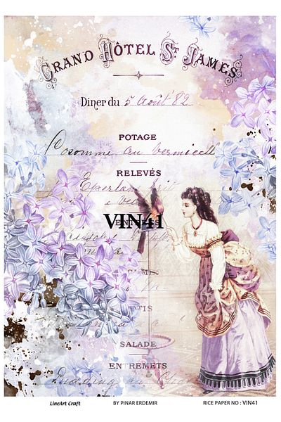 LİNEART Brass Decopage Paper La-vin41