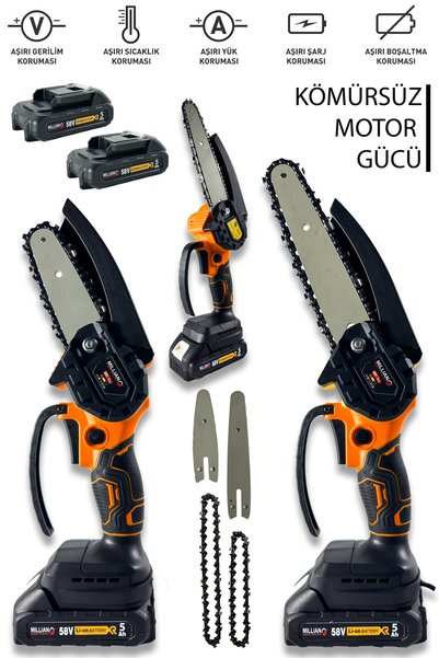 Millian Italyan Teknoloji Kömürsüz Motor 10 - 15 Cm Çift Pala Çift Akülü Dal ...
