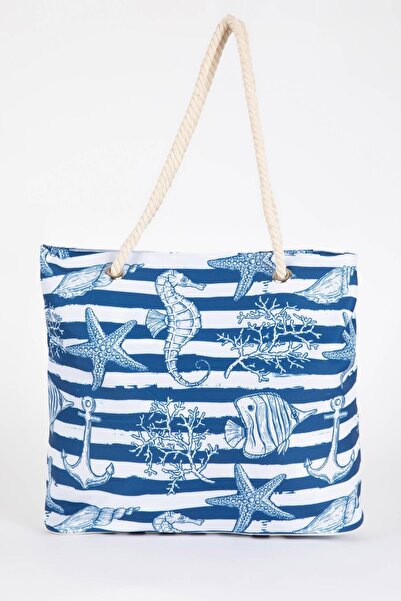 DeFacto Beach Bag - Multicolored - Striped