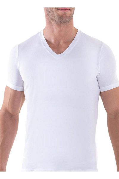Blackspade Men's White V-neck Undershirt Aura 9508