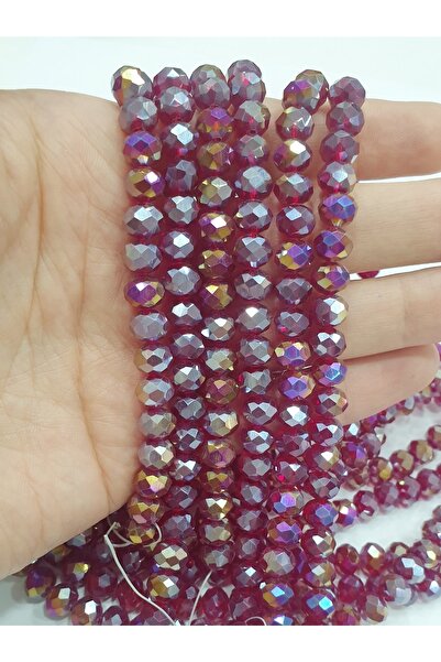 CRYSTALSHOP خرز كريستال أحمر 8 مم (3 سلاسل)