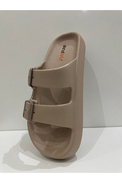 simonhome Γυναικείες καλοκαιρινές παντόφλες πλατφόρμας Camel Double Buckle