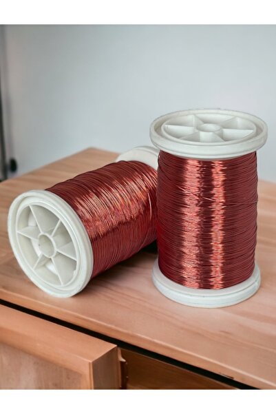 gürbüz filografi 0.30 مم (100 جرام - 150 متر) سلك فيلوغرافيا نحاسي أحمر ملون