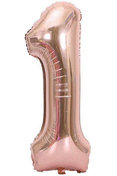 BeySüS Number Foil Balloon Rosegold Number 1 40 Inch