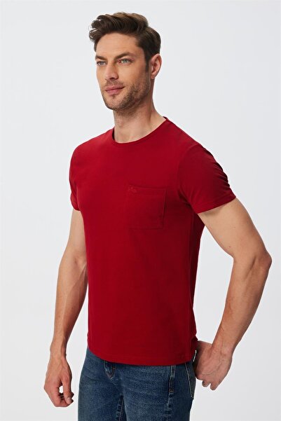Lee Cooper Twıngo Men's O Neck Pique T-shirt Red