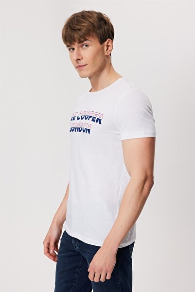 Lee Cooper Men's T-Shirt White 222 Lcm 242082   Lee Raquel O Collar