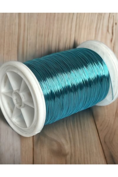 gürbüz filografi 0.30mm (100gr - 150m) Copper Silver Coated Light Blue Colored Philography Wire