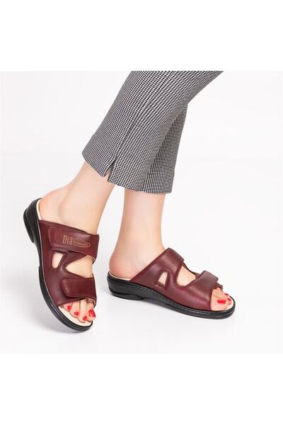 DİA COMFORT Diyabetik Tam Ortopedik Hakiki Deri Kadın Terlik