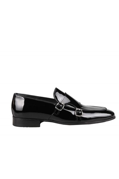 Fosco 2575 Ανδρικά παπούτσια casual από γνήσιο δέρμα μαύρο λουστρίνι