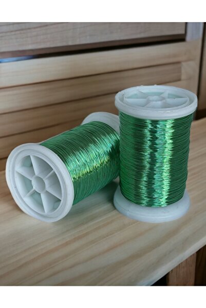 gürbüz filografi 0.30 مم (100 جرام -150 م) سلك نحاسي مطلي بالفضة باللون الأخض...