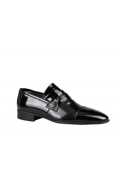 Fosco 2778 Ανδρικά παπούτσια casual από γνήσιο δέρμα μαύρο λουστρίνι