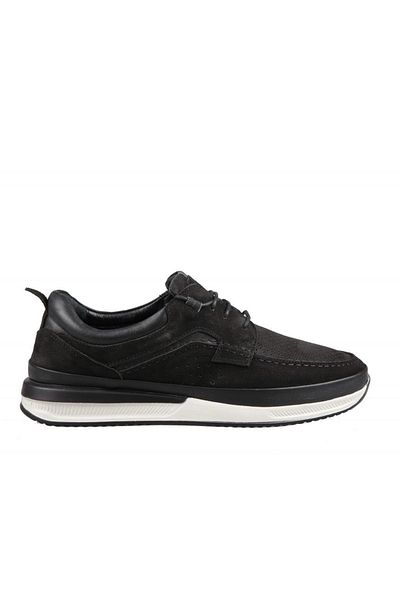 Fosco 9902 Ανδρικά παπούτσια casual από γνήσιο δέρμα μαύρο Nubuck