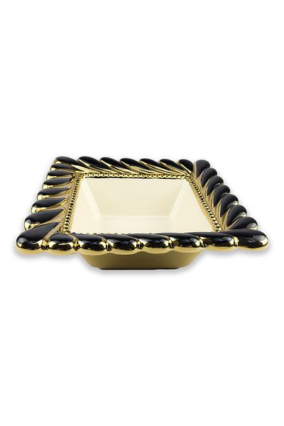 Digithome Callavi Square Salad Bowl 29 Cm Black Gold - Gbo 189 C320.113
