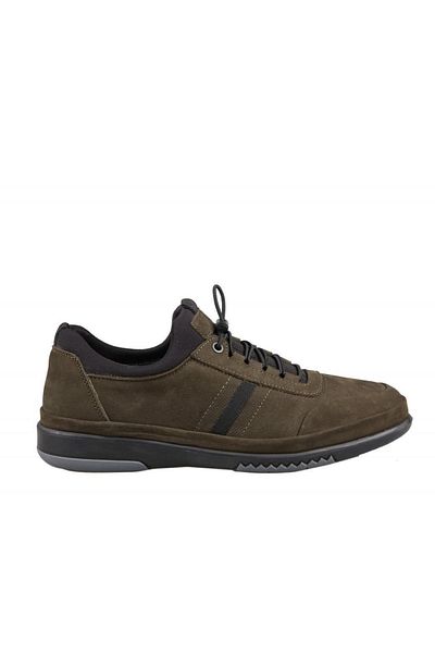 KOMCERO 3y9779 Ανδρικά παπούτσια casual από γνήσιο δέρμα Khaki Nubuck