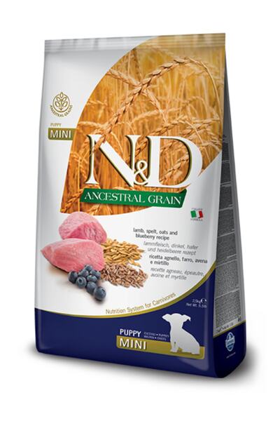 N&D Ancestral Grain Mini Puppy Az Tahıllı Kuzulu Ve Yaban Mersinli Yavru Köpe...