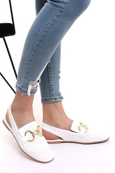 ARTSHOES Women's Open Back Chain Sandals Ballerinas Stylish Casual Shoes 4003-111-0001