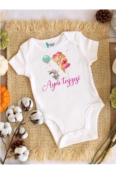 CACTUS COLLECTION بدلة أطفال بيضاء من القطن مطبوع عليها Cactus Baby Same Aunt