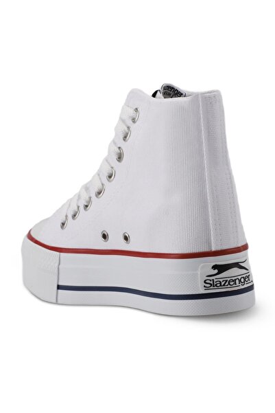 Slazenger High Sole Hi High Top White Women's Summer Linen Sneaker Sports Shoes