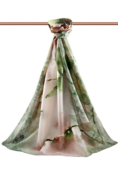Vissona Γυναικείο σάλι πολυτελείας Medina Silk Emerald Green