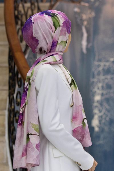 Vissona Γυναικείο σάλι πολυτελείας Medina Silk Dusty Rose-1
