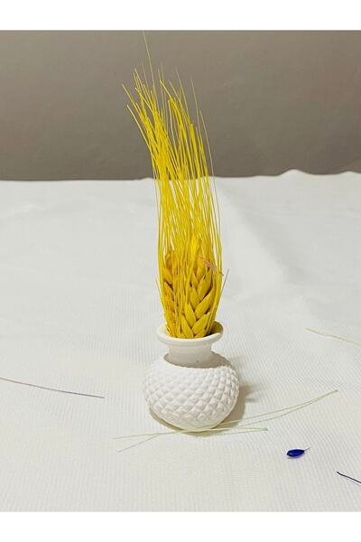 HomeFuture Dekoratif Başak Mini Süs Saksılı Çiçek Süs Yapay Sevgililer Günü B...