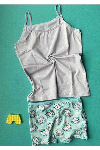 VicTroy Cotton 4 Piece String Strap Girls Undershirt Set (Shorts are a Gift at Cost Price)