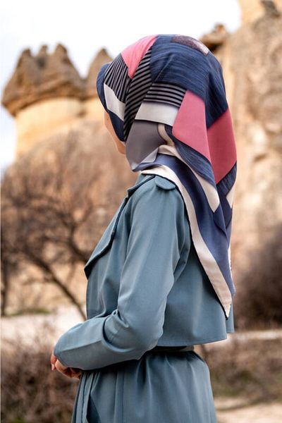 Vissona Γυναικείο μεταξωτό κασκόλ Twill Indigo Powder