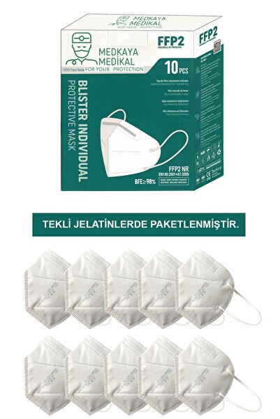 Medkaya Ffp2 Beyaz 10'lu Maske