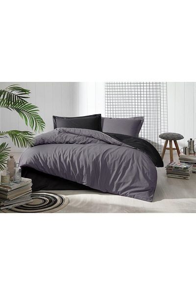 Özdilek Colormix Single Duvet Cover Set Athracite - Black